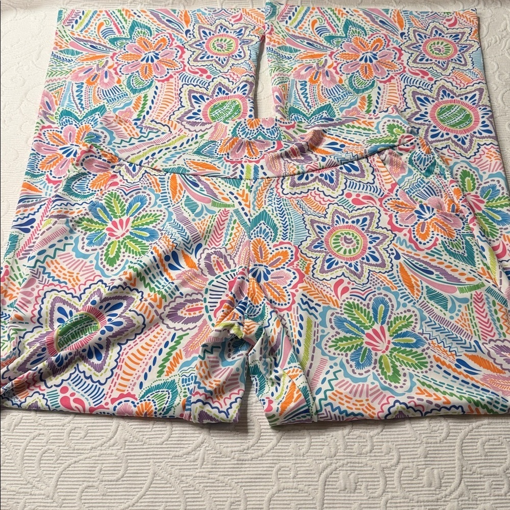 Jean-Pierre Klifa boulevard Multicolor Patterned Pants. Wide leg. Stretch. XL - Picture 5 of 12